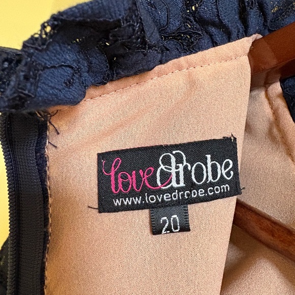 FLASH SALE Lovedrobe Blue Lace Overlay Dress with Floral Embroidery Size 20 EUC - Picture 8 of 11